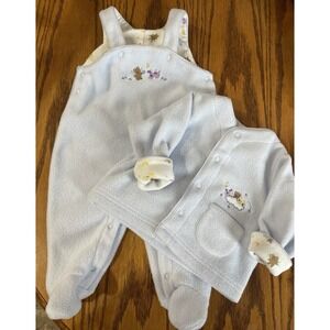 Vintage Baby Infant Jumper Sweater Set Miniwear Classics Teddy Bear 3/6 Month